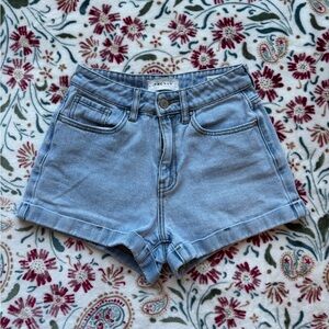 PacSun Blue Jean Shorts with Frayed Hem and Relaxed Fit